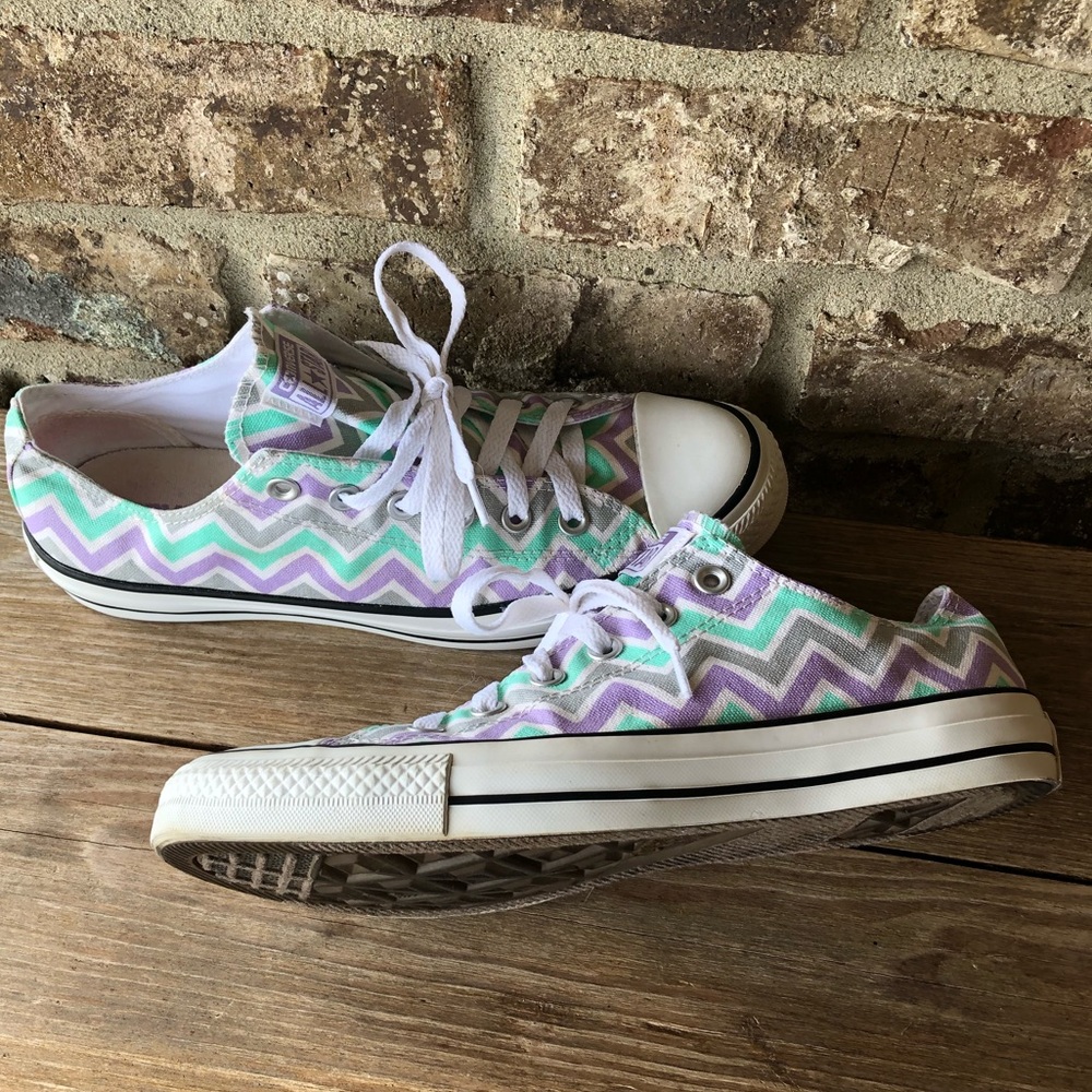 Converse All Star Low Top Chevron Grey, Purple - Picture 3 of 7